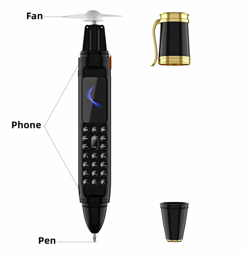 Black pen style mobile phone - pen-style,