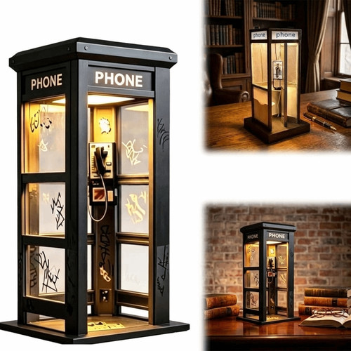 Vintage phone booth - vintage,