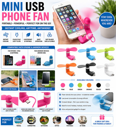2pcs mini phone fan - phone, portable